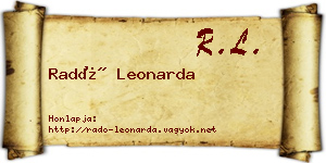 Radó Leonarda névjegykártya